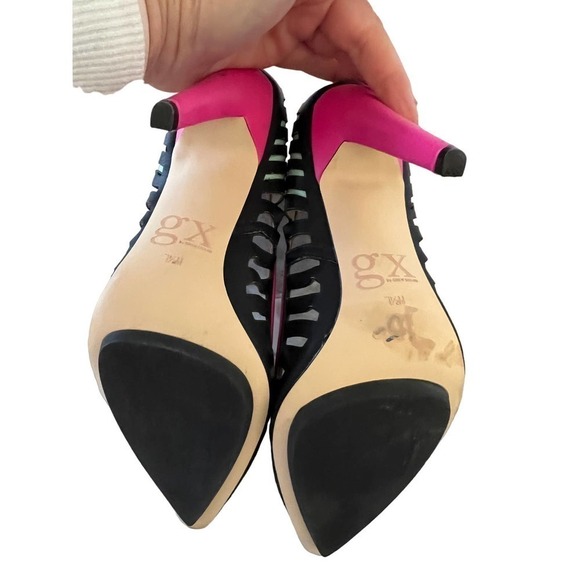 GX by Gwen Stefani Black/Pink/Aqua 4" Heels Adorable NWOT  7.5 - Picture 8 of 9
